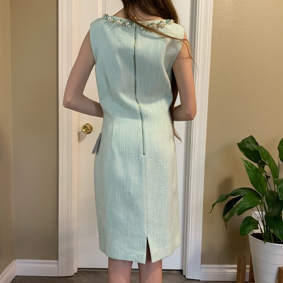 Tahari Light turquoise mini dress - Picture 3 of 8